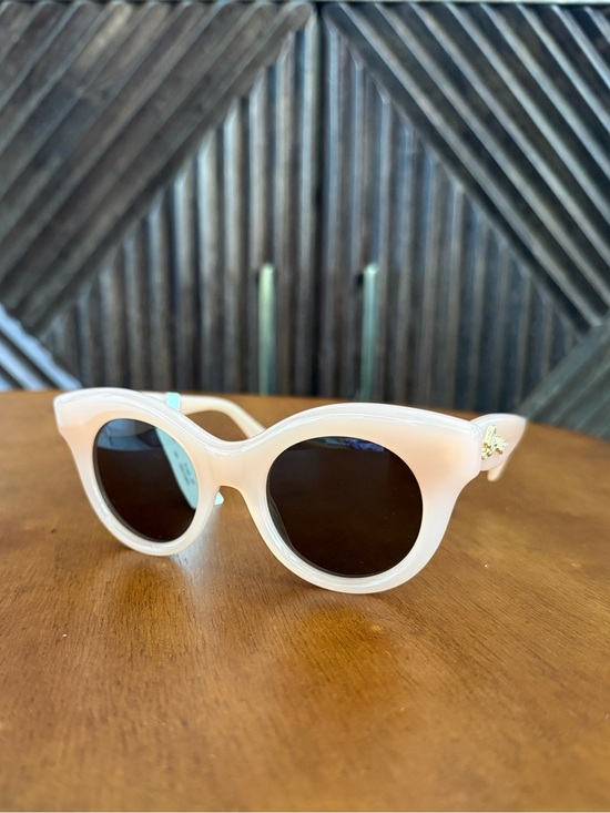 Loewe Accessories - Loewe Blush Pink Round Sunglasses with Gold Logo